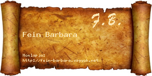 Fein Barbara névjegykártya