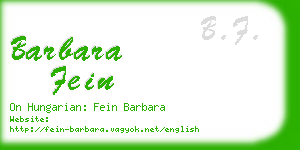 barbara fein business card